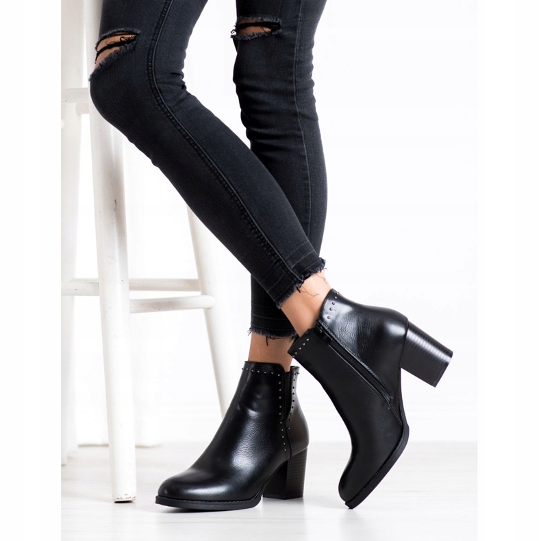 J. Star Klasszikus csizma díszítéssel fekete 2