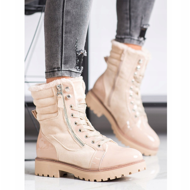 SHELOVET Stílusos csapdázók felmelegedéssel bézs 1