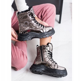 SHELOVET Divat steppelt csapdázók szürke 1 SHELOVET Divat steppelt csapdázók szürke 1