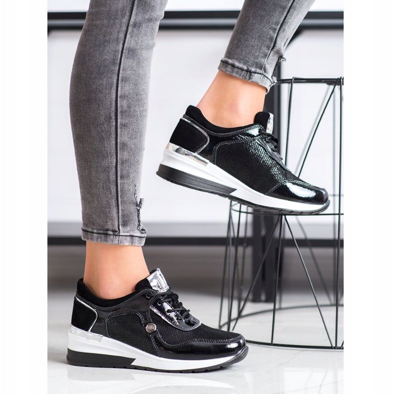 VINCEZA bőr cipők fekete 1