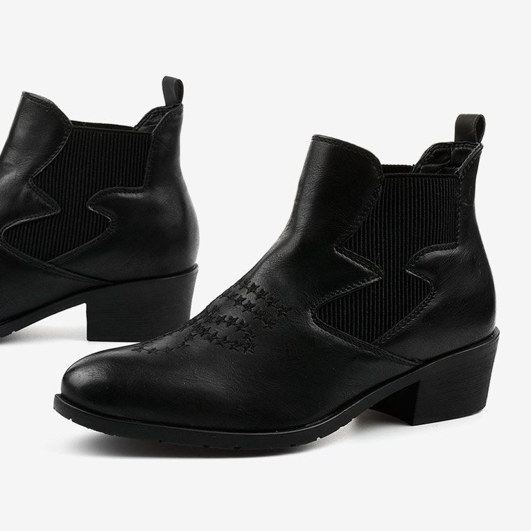 Fancy alacsony cowboy csizma a Fancyroot -tól fekete 1 Fancy alacsony cowboy csizma a Fancyroot -tól fekete 1