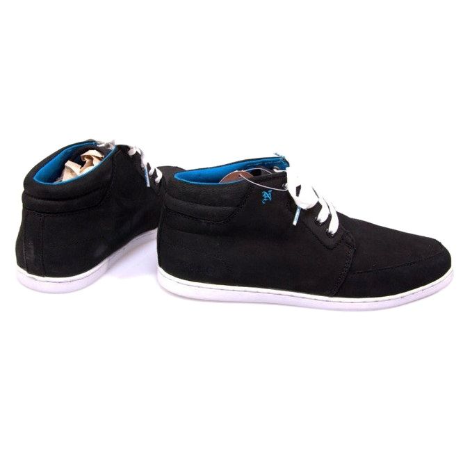 Magas bőr közepes fekete cipők fehér 1