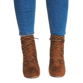 Csizma magas sarkú H253 Camel barna 2