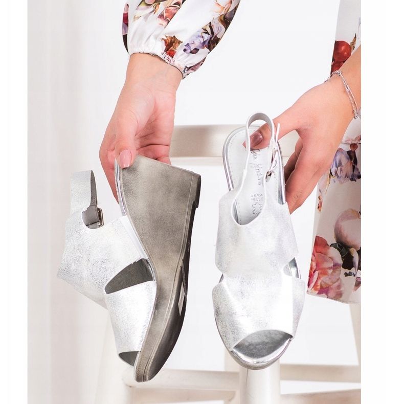 SHELOVET Ezüst ék szandál 2