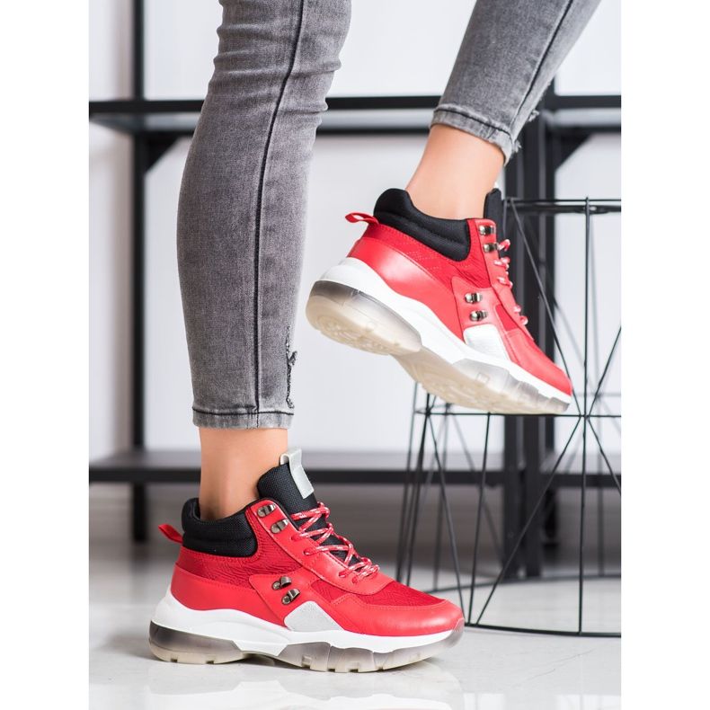 SHELOVET Divat Piros cipők fekete 1