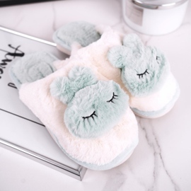 Női szőrme papucs világos zöld nyúl rózsaszín 1 Női szőrme papucs világos zöld nyúl rózsaszín 1