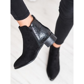 Kayla Stílusos csizma alacsony oszlopon fekete 2