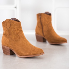 Cm Paris Stílusos velúr cowboycsizma barna 1