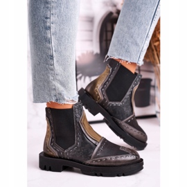 Női bőr Jodhpur csizma Maciejka Grey 04634-03 bézs barna szürke 1