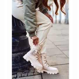 FS1 Női Csizma A Platformon Bézs Meleg Szöul 1