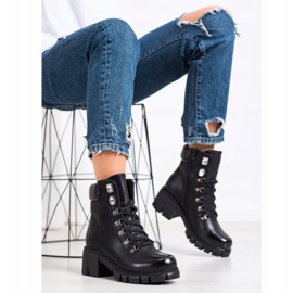 Ideal Shoes Öko bőr dolgozók fekete 1