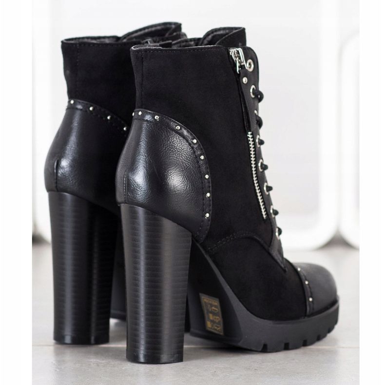 Kayla Sziklacsizma magas sarkú cipőben fekete 2