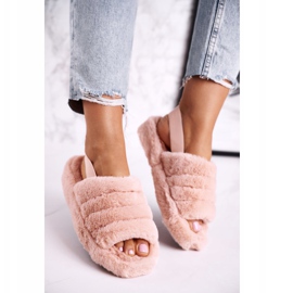 FJ1 Női papucs a szőrme-narancs hópehely platformon 2