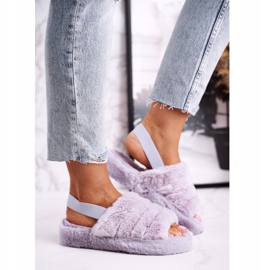 FJ1 Női papucs a Fur Purple Snowflake platformon ibolya 2