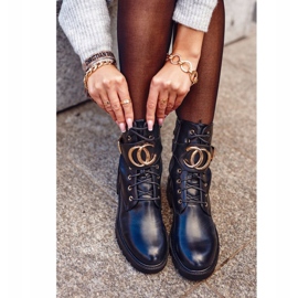 PS1 Női csizma Fűzős dolgozók Fekete arany 1 PS1 Női csizma Fűzős dolgozók Fekete arany 1