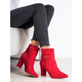 Laura Mode Elegáns piros csizma Spitzben 2