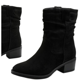 Fekete velúr szigetelésű Fyrelnet cowboy csizma 1