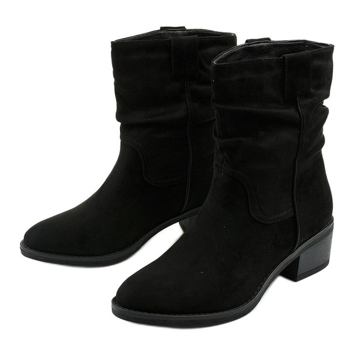 Fekete velúr szigetelésű Fyrelnet cowboy csizma 2