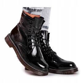 Fekete lakkbőr csizma Evento 20DZ23-3216 Marita 2