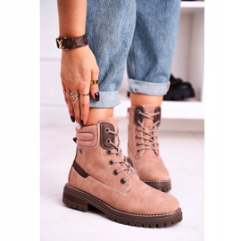 Női meleg munkások Trappers Pink Timber bézs barna rózsaszín 1