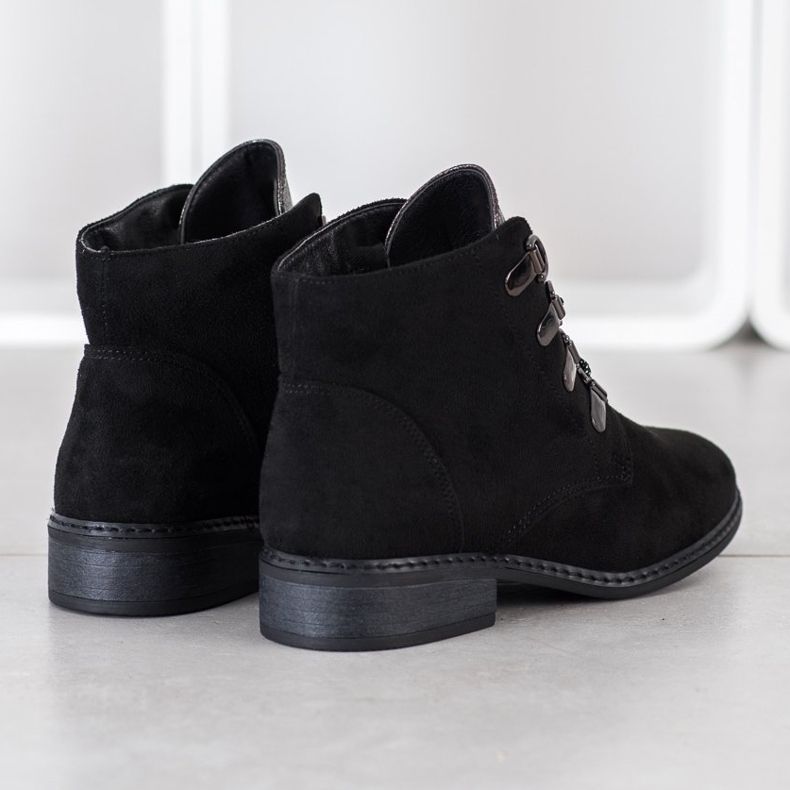 Goodin Elegáns fűzős csizma fekete ezüst 1