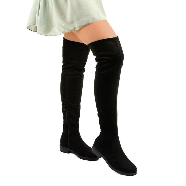 Fekete lapos bokacsizma hosszú Aeleos felsőrésszel 1