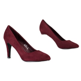 Renda Maroon Suede szivattyúk piros 1 Renda Maroon Suede szivattyúk piros 1