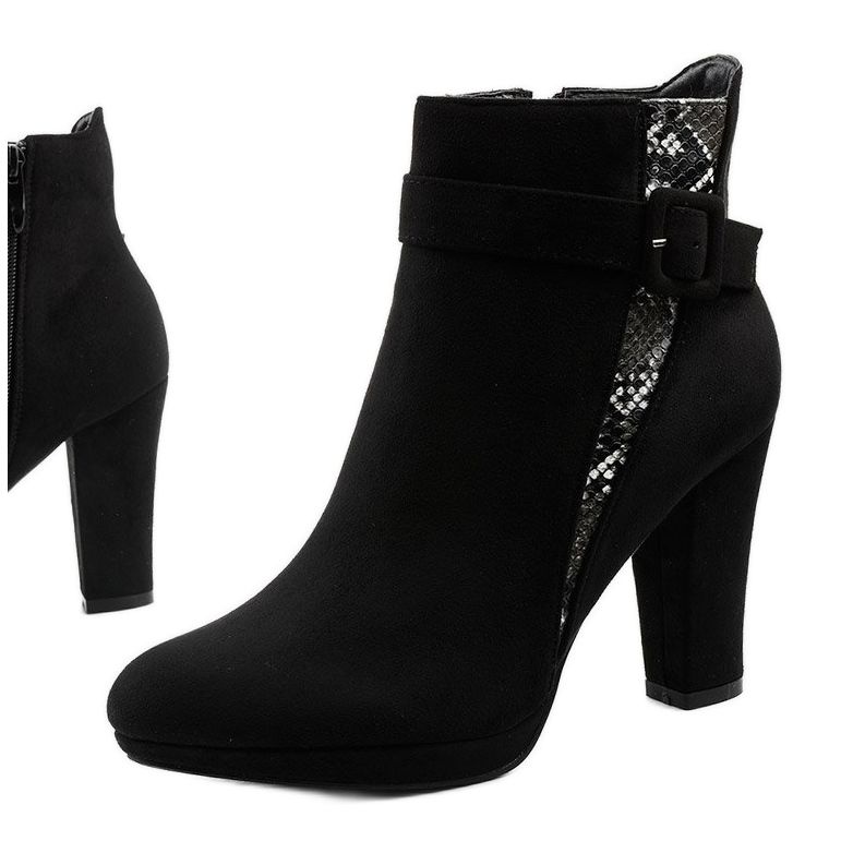 Fekete csizma a poszton Lysianassa öko-velúrral 1