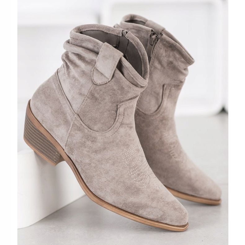 Cm Paris Velúr cowboy csizma bézs 1