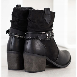 SHELOVET Csizma dekoratív csíkokkal fekete 1