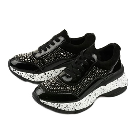 Fekete cipők öko-bőr-velúr Quijor-ból 2