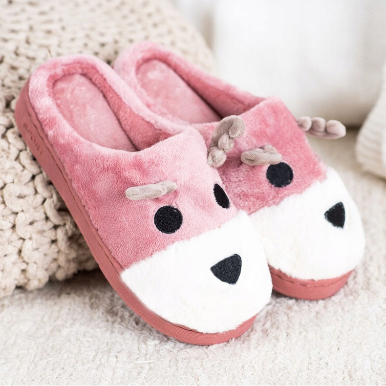 Bona Rénszarvas papucs bézs fehér rózsaszín 1