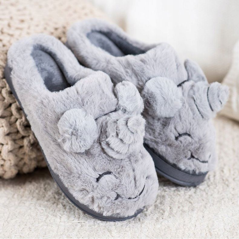 Bona Női egyszarvú papucs szürke 1