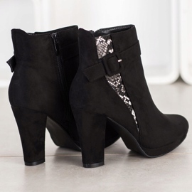 SHELOVET Snake Print magas sarkú csizma fekete szürke 1 SHELOVET Snake Print magas sarkú csizma fekete szürke 1