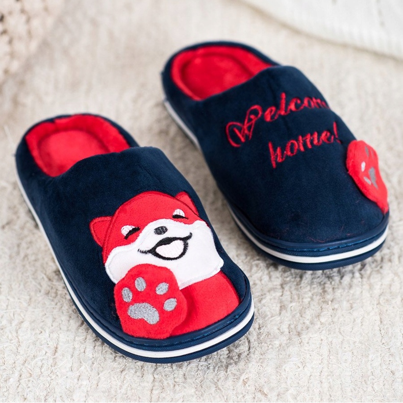 Bona Welcome Home papucs fehér piros sötétkék 1