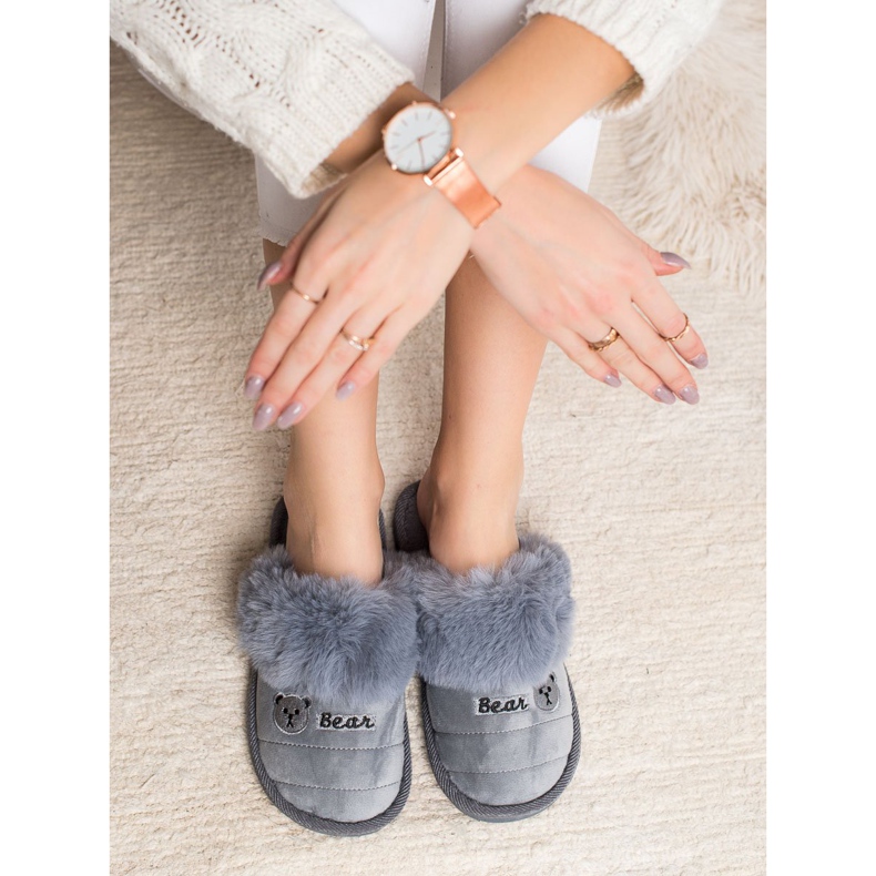 Bona Papucs medvebundával szürke 1