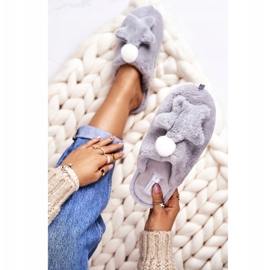 Női papucs szőrmével és csillaggal Szürke éjszaka 2