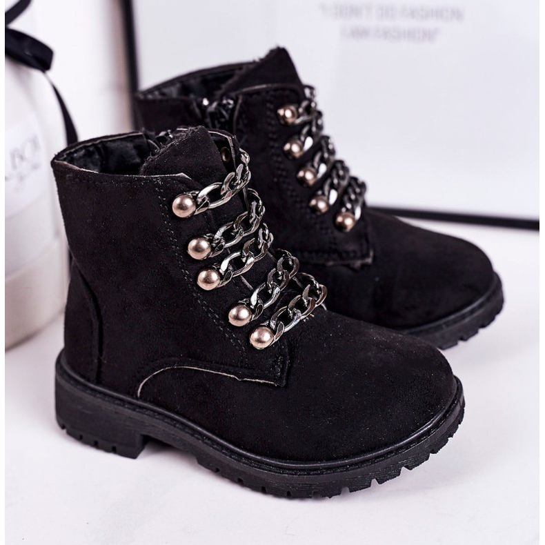 Gyermek szigetelt csapdázók Eco Suede Chain Black Rock & Roll fekete 1 Gyermek szigetelt csapdázók Eco Suede Chain Black Rock & Roll fekete 1