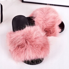Gyermek rózsaszín Fashionista szőrme papucs 1