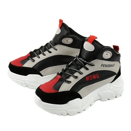 Fekete cipők, szigetelt farmer cipők sokszínű 2