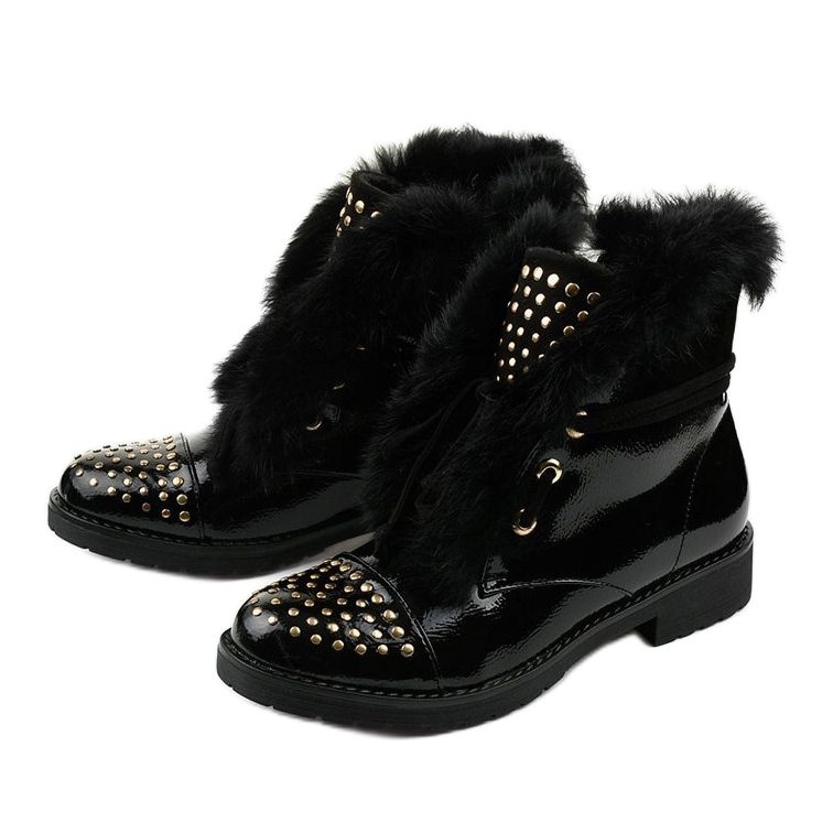 Fekete lapos szigetelt lakkozott női csizma 1 Fekete lapos szigetelt lakkozott női csizma 1