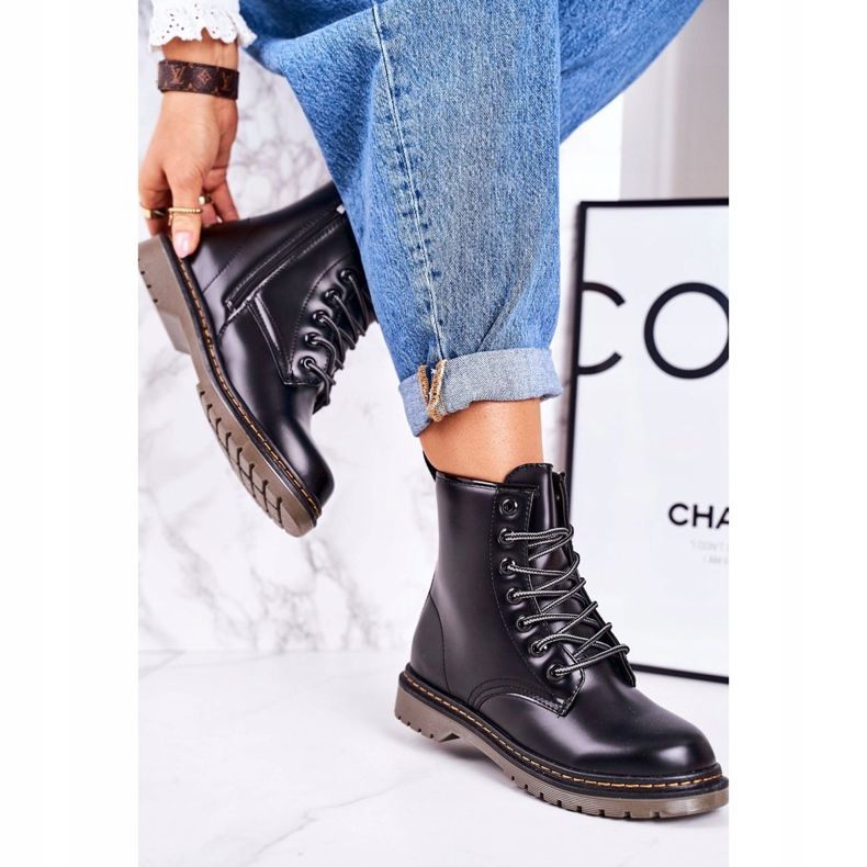 Női meleg csizma Matt Black Thunder fekete 2