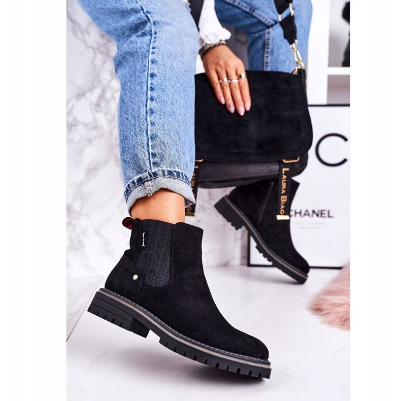 PJ1 Női meleg Chelsea csizma Fekete velúr utazócsizma 2 PJ1 Női meleg Chelsea csizma Fekete velúr utazócsizma 2
