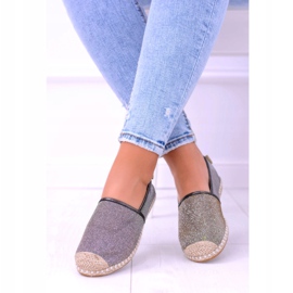 Lu Boo Glitter női espadrilles Slip On Miravet szürke aranysárga 1