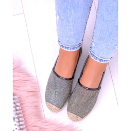 Lu Boo Glitter női espadrilles Slip On Miravet szürke aranysárga 2 Lu Boo Glitter női espadrilles Slip On Miravet szürke aranysárga 2