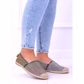 Lu Boo Glitter női espadrilles Slip On Miravet szürke aranysárga 3