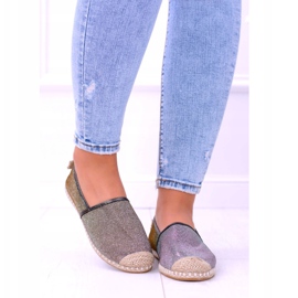 Lu Boo Glitter női espadrilles Slip On Miravet szürke aranysárga 4