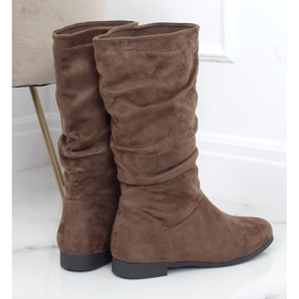 Női csizma lapos sarkú J19-92 Khaki zöld 2