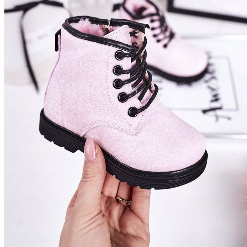 Gyerekek Brocade Warm Boots Trappers Pink Ariel rózsaszín 1 Gyerekek Brocade Warm Boots Trappers Pink Ariel rózsaszín 1