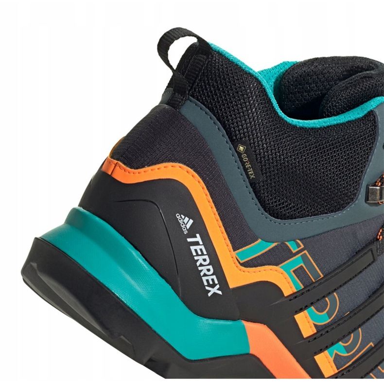 Adidas Terrex Swift R2 Mid Gtx M FV6840 cipő fekete narancssárga szürke zöld 2